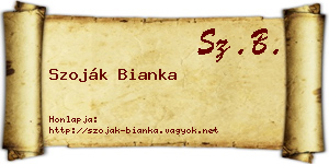 Szoják Bianka névjegykártya
